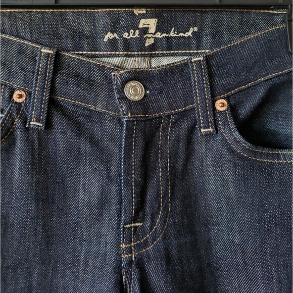 7 For All Mankind Slim Straight Leg Roxanne Cotton Blend Embellished Jeans 26 - Picture 3 of 10